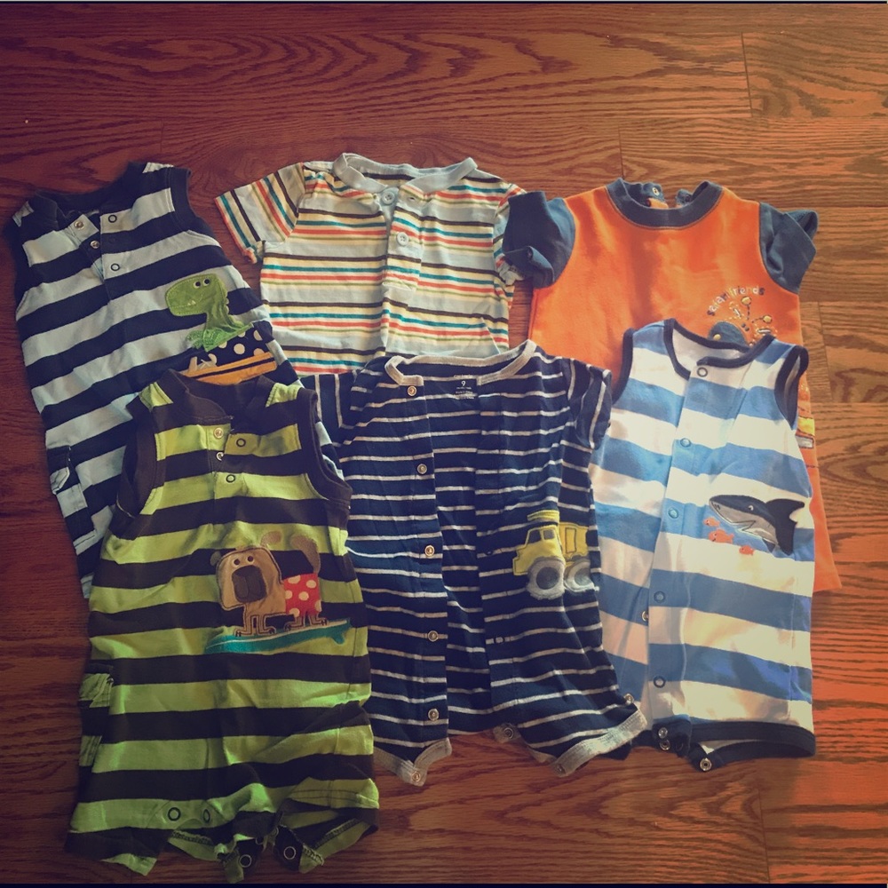 9 month boy onesie sets. Various brands